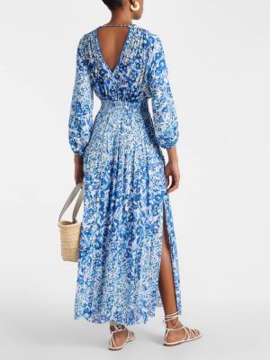 Φλοράλ μάξι φόρεμα Poupette St Barth μπλε
