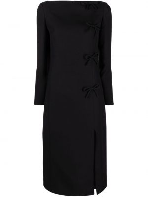 Φόρεμα με σκίσιμο με φιόγκο Valentino Garavani μαύρο