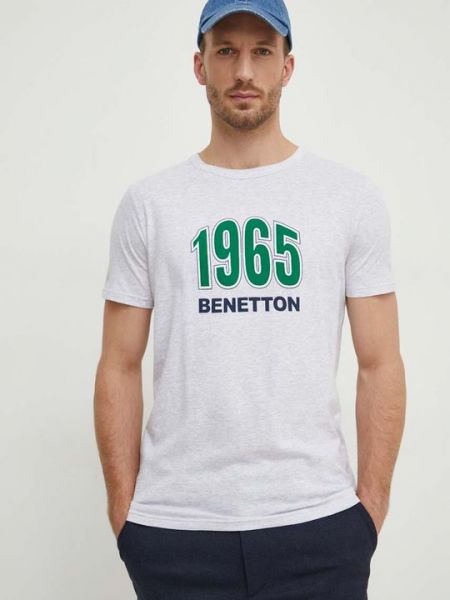Хлопковая футболка United Colors Of Benetton серая