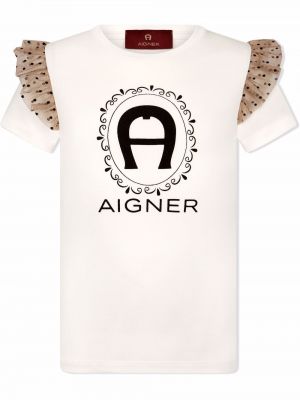 Ruffle t-skjorte for jenter Aigner Kids hvit