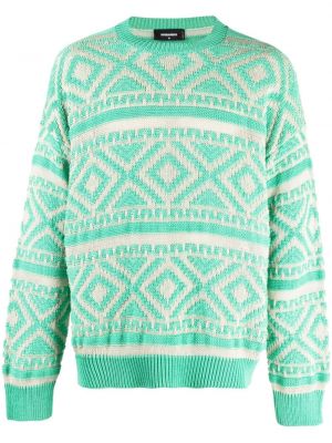 Памучен пуловер бродиран Dsquared2