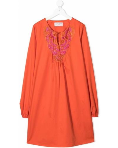 Broderet lige kjole for piger Alberta Ferretti Kids orange