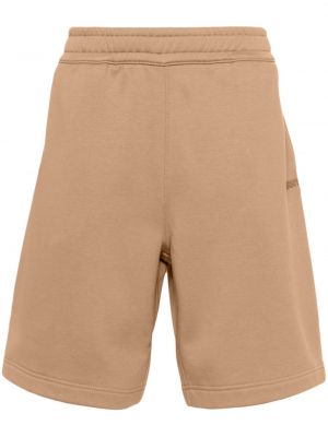 Shorts de sport en coton avec applique Burberry marron