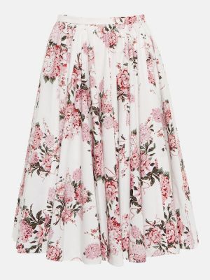 Květinové bavlněné midi šaty Emilia Wickstead - bílá