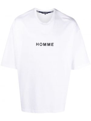 Raštuotas medvilninis marškinėliai Comme Des Garçons Homme balta