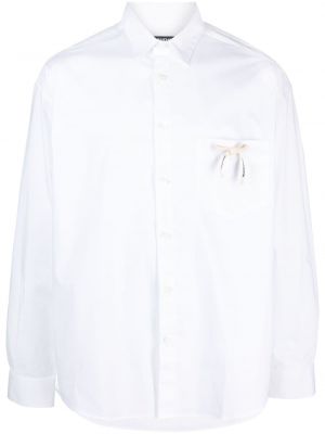 Памучна риза с панделка Jacquemus бяло