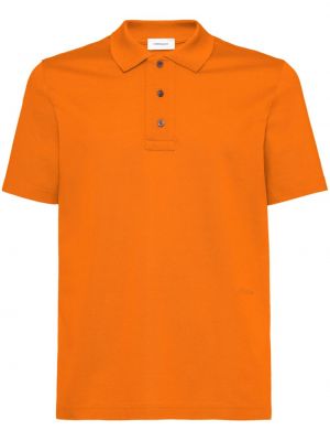 Medvilninis polo marškinėliai Ferragamo oranžinė