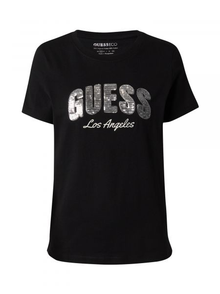 Majica sa šljokicama Guess crna