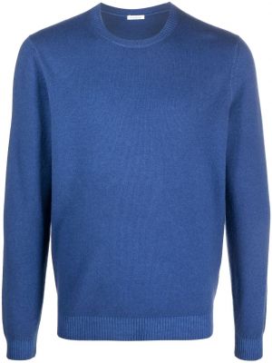 Vlnený sveter s okrúhlym výstrihom Malo modrá
