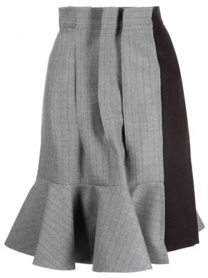 Plisirana asimetrična vunena suknja Sacai
