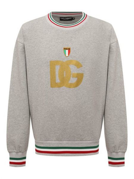 Хлопковый свитшот Dolce & Gabbana серый