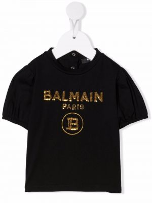 Rund hals t-skjorte for jenter Balmain Kids svart