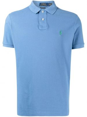 Işlemeli polo yaka tişört Polo Ralph Lauren mavi