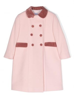 Cappotto di lana in velluto Siola rosa