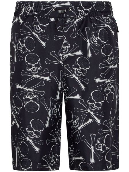 Svilene bermuda kratke hlače s printom Philipp Plein