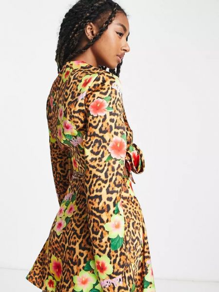 Леопардовая атласная блузка с принтом Collusion