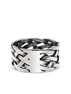 Pletený prsten Nialaya Jewelry stříbrný
