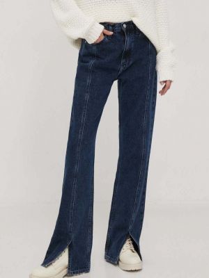 Traperice visoki struk Calvin Klein Jeans plava