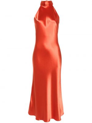 Сатенена коктейлна рокля Galvan London оранжево