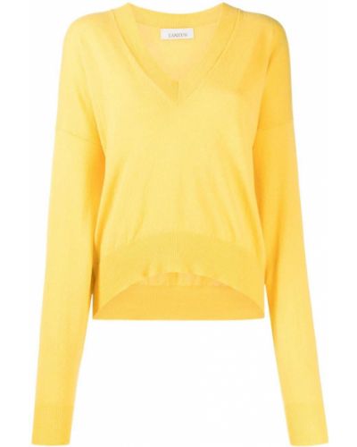 Jersey de punto con escote v de tela jersey Laneus amarillo
