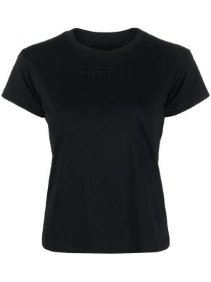 Памучна тениска бродирана Mm6 Maison Margiela черно