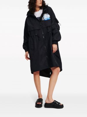 Džinsa jaka ar kapuci ar apdruku Karl Lagerfeld Jeans melns
