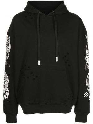 Distressed hoodie mit print Haculla