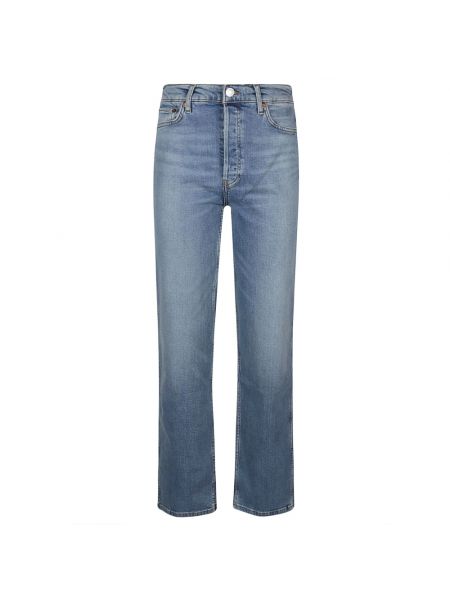 Retro high waist straight jeans ausgestellt Re/done blau