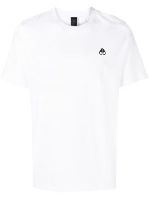 Bavlněné tričko s potiskem Moose Knuckles bílé