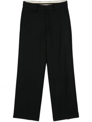 Vlněné rovné kalhoty Canaku černé