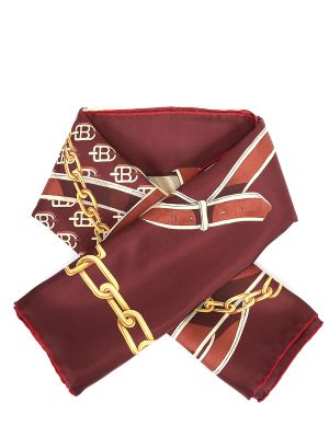 Шелковый платок с принтом Bally бордовый