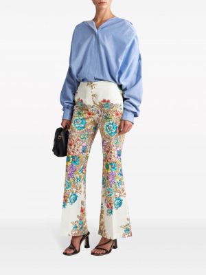 Pantalon à fleurs à imprimé Etro blanc
