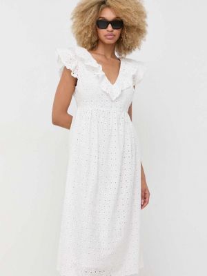 Rochie midi din bumbac Notes Du Nord alb