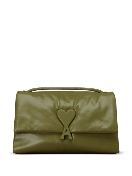 Δερμάτινη τσάντα ώμου Ami Paris πράσινο