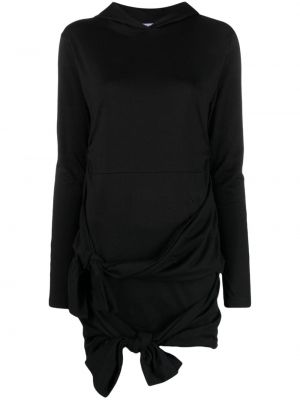 Bavlnené mini šaty s kapucňou Msgm čierna