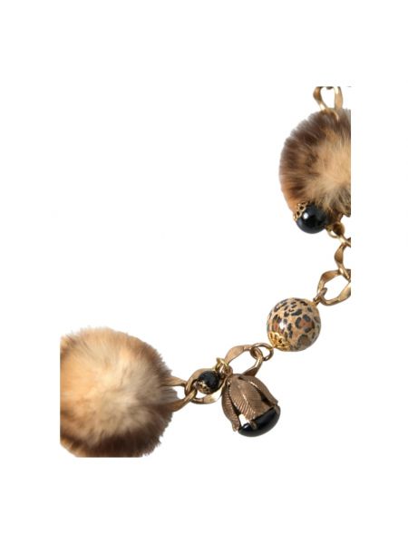 Cinturón con perlas de cuero leopardo Dolce & Gabbana