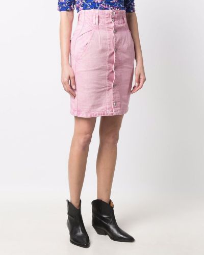 Spódnica jeansowa Isabel Marant Etoile różowa