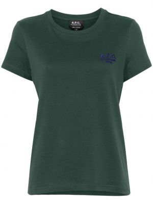 Памучна тениска A.p.c. зелено