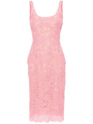 Midi haljina s čipkom Ermanno Scervino ružičasta