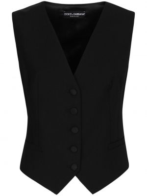 Vlněná vesta Dolce & Gabbana černá