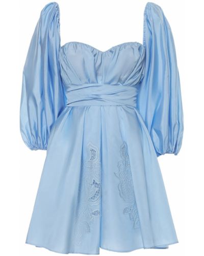 Haftowana sukienka mini Zuhair Murad niebieska
