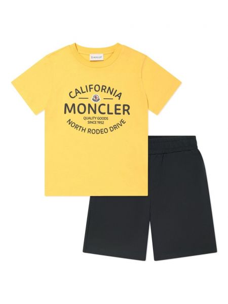 Printti shortsit tytöille Moncler Enfant keltainen