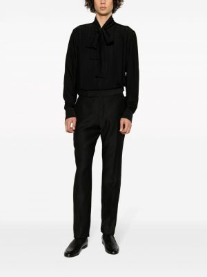Hemd mit schleife mit plisseefalten Lardini schwarz