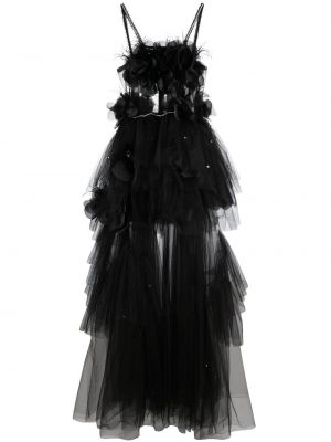 Вечерна рокля на цветя Loulou черно