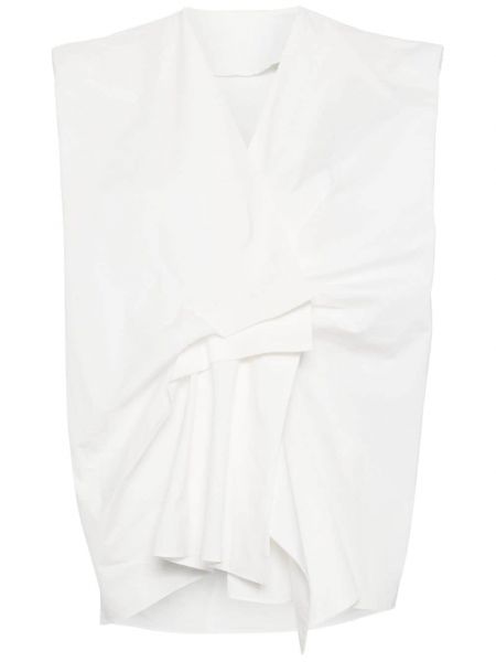 Πλισέ αμάνικη μπλούζα Jnby λευκό