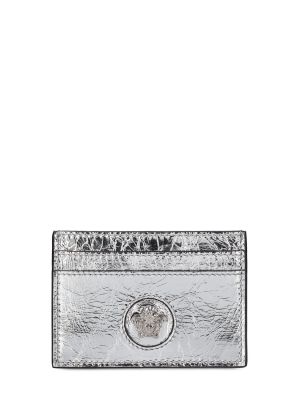 Δερμάτινος πορτοφόλι Versace ασημί
