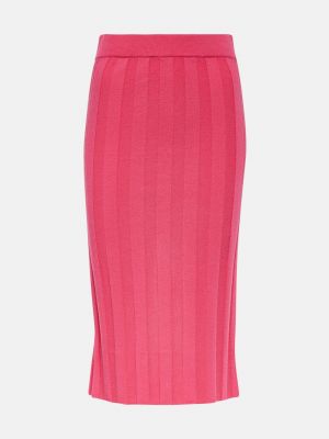 Шерстяная юбка миди Sportmax розовая