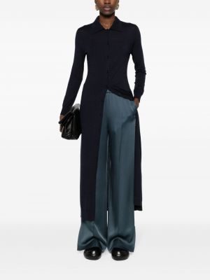Kašmírové dlouhé šaty Lisa Yang modré
