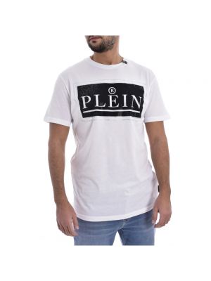Koszulka z cyrkoniami Philipp Plein biała
