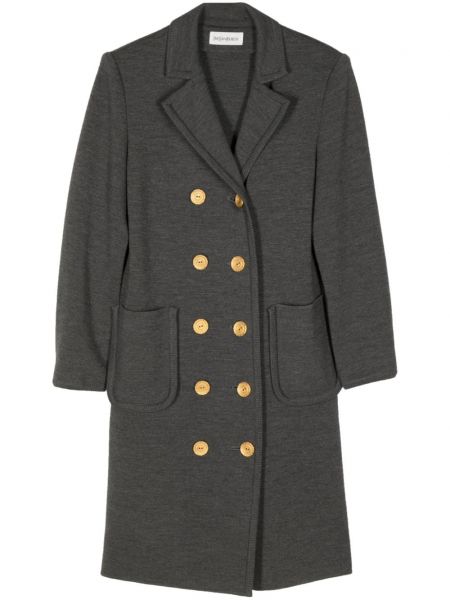 Gyapjú kabát Saint Laurent Pre-owned szürke